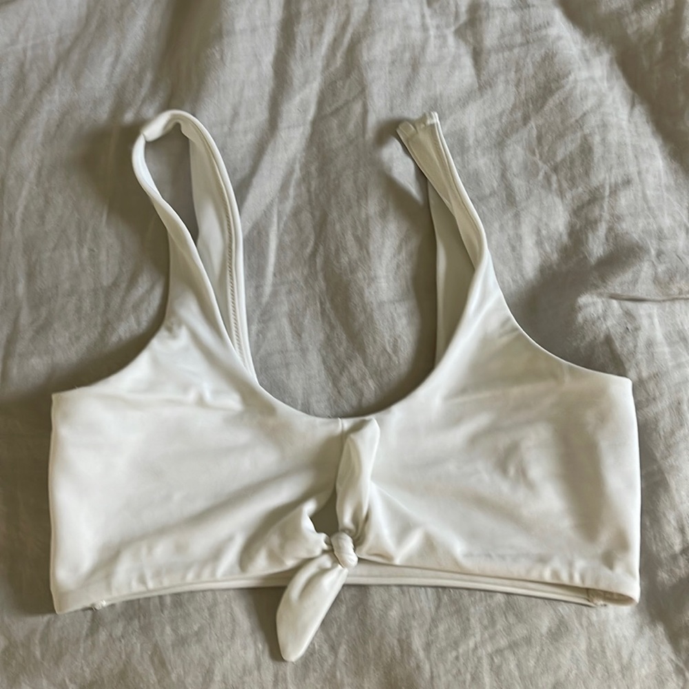 white bikini swim top